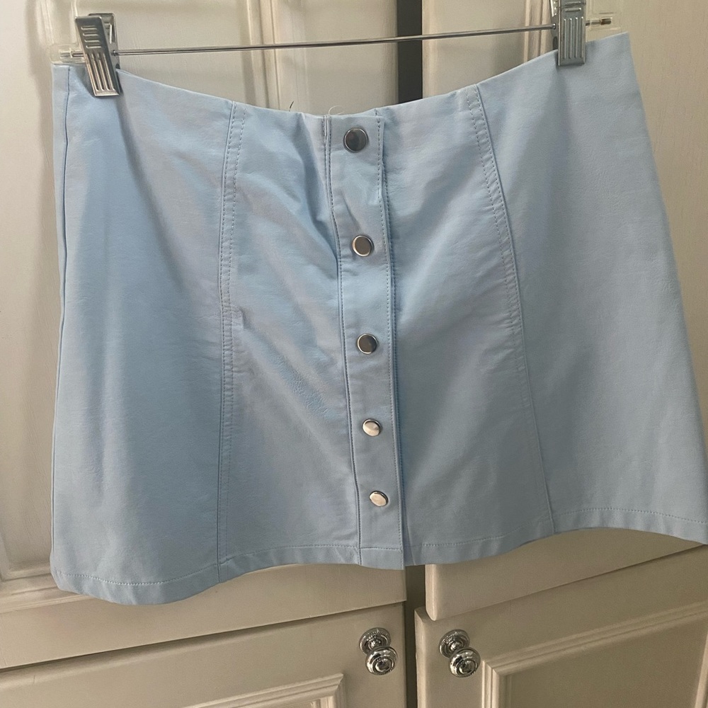 Forever 21 blue faux leather skirt